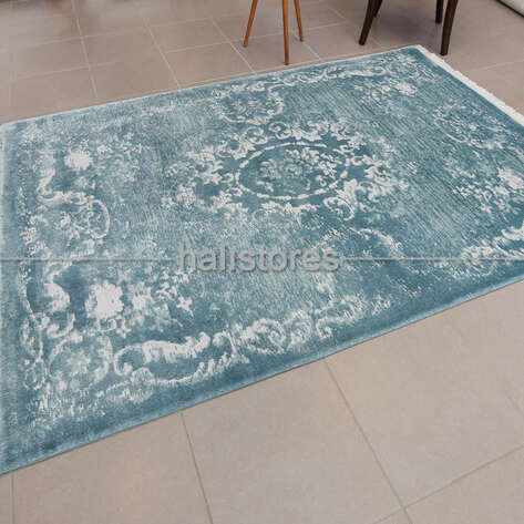 %100 Bambu Özel Tezgah Halısı HDX 01 Turkuaz - 2