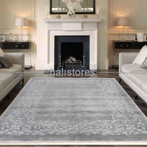 %100 Bambu Özel Tezgah Halısı HDX 11 Gri - 1