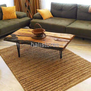 %100 Doğal Choti Jüt Sisal Kilim Halı 1152 Natural (1)