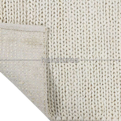 %100 Doğal Choti Jüt Sisal Kilim Halı Beyaz - 5