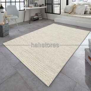 %100 Doğal Choti Jüt Sisal Kilim Halı Beyaz (1)