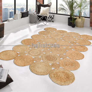 %100 Doğal Choti Jüt Sisal Kilim Halı CA-104 Natural (2)