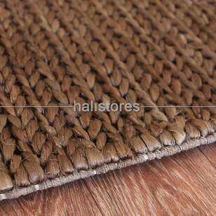 %100 Doğal Choti Jüt Sisal Kilim Halı Kahve (4)