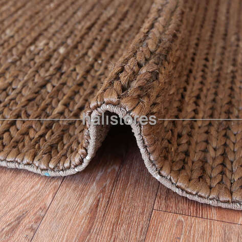 %100 Doğal Choti Jüt Sisal Kilim Halı Kahve - 3