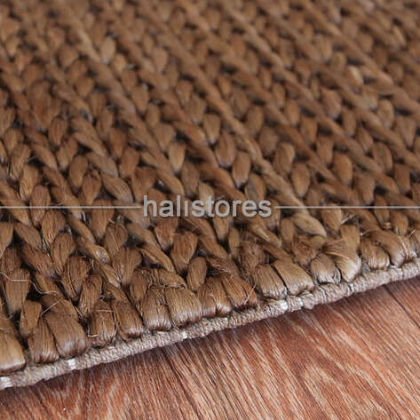 %100 Doğal Choti Jüt Sisal Kilim Halı Kahve - 4