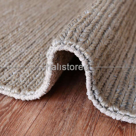 %100 Doğal Choti Jüt Sisal Kilim Halı Koyu Gri - 3