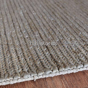 %100 Doğal Choti Jüt Sisal Kilim Halı Koyu Gri (5)