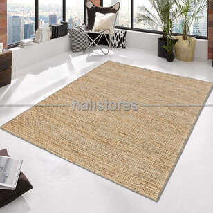 %100 Doğal Choti Jüt Sisal Kilim Halı Krem Rengi (1)