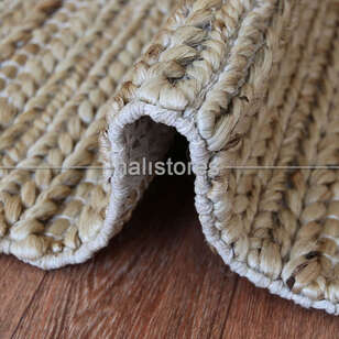 %100 Doğal Choti Jüt Sisal Kilim Halı Krem (3)