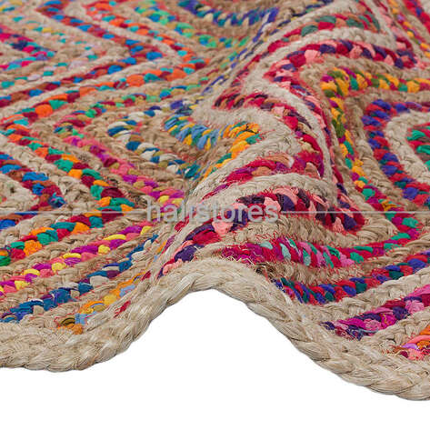 %100 Doğal Choti Jüt Sisal Kilim Halı MX-15 Multi - 4