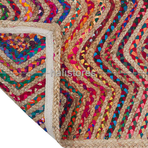 %100 Doğal Choti Jüt Sisal Kilim Halı MX-15 Multi - 5