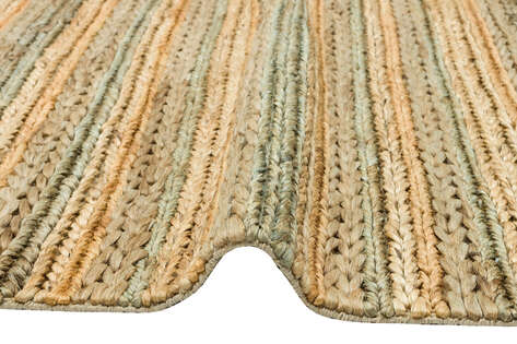 %100 Doğal Choti Jüt Sisal Kilim Halı S-1103 Gri Multi - 3