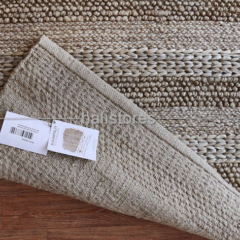 %100 Doğal Choti Jüt Sisal Kilim Halı S-1410 Gümüş - 5