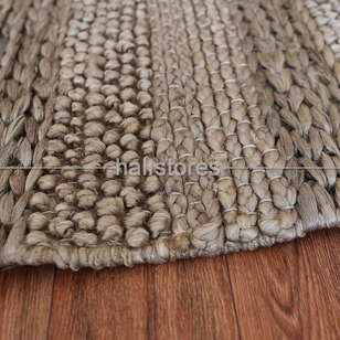 %100 Doğal Choti Jüt Sisal Kilim Halı S-1410 Gümüş (4)