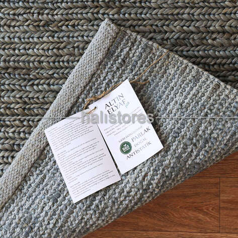 %100 Doğal Choti Jüt Sisal Kilim Halı SB03 - 5