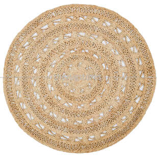 %100 Doğal Choti Jüt Sisal Yuvarlak Kilim Halı CA-106 (1)