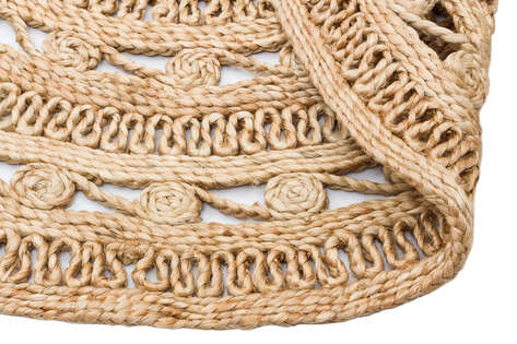 %100 Doğal Choti Jüt Sisal Yuvarlak Kilim Halı CA-106 - 6