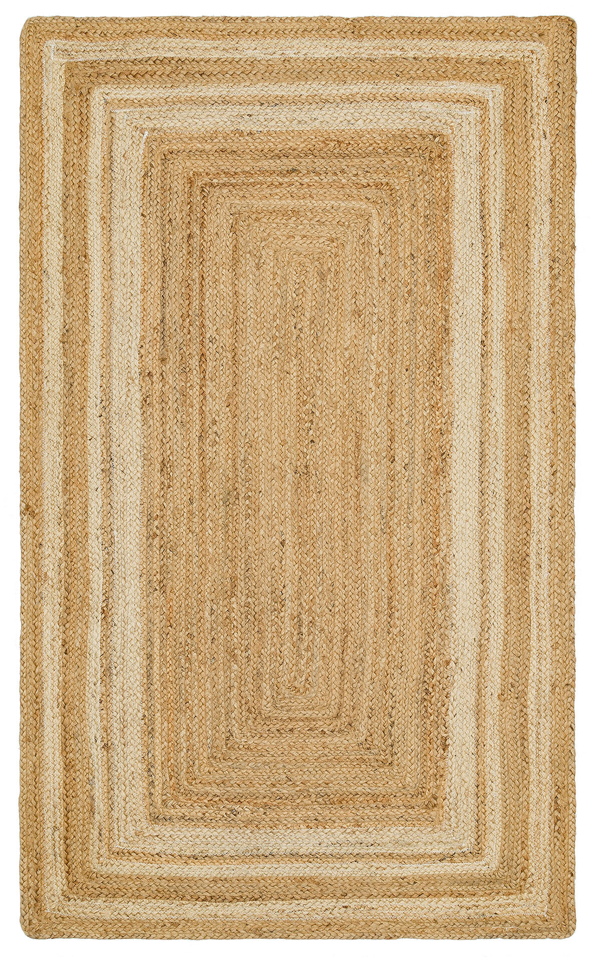 %100 Doğal Jüt Sisal Kilim Halı ECH 10 Natural-Beyaz