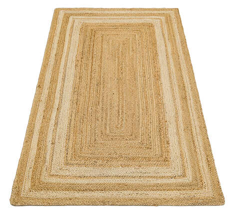 %100 Doğal Jüt Sisal Kilim Halı ECH 10 Natural-Beyaz - 3