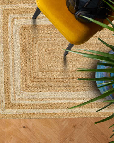 %100 Doğal Jüt Sisal Kilim Halı ECH 10 Natural-Beyaz - 2