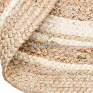 %100 Doğal Jüt Sisal Yuvarlak Kilim Halı ECH 01 Beyaz (4)