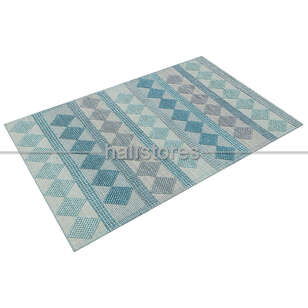 %100 Doğal Yün Örgü Halı Jade 01 Mavi (3)