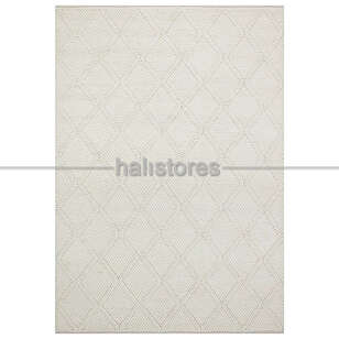 Halıstores - %100 Doğal Yün Örgü Halı Jade Krem (1)