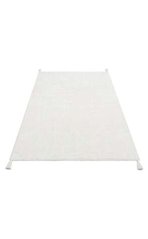 %100 Pamuk Bebek ve Çocuk Odası Halısı Cotton Boon Plain Beyaz - 5