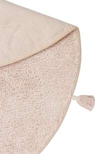 %100 Pamuk Yuvarlak Bebek ve Çocuk Odası Halısı Cotton Boon Plain Bej - 6