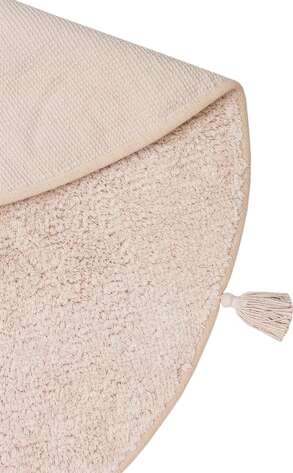 %100 Pamuk Yuvarlak Bebek ve Çocuk Odası Halısı Cotton Boon Plain Bej - 6