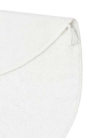 %100 Pamuk Yuvarlak Bebek ve Çocuk Odası Halısı Cotton Boon Plain Beyaz - 6