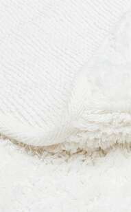 %100 Pamuk Yuvarlak Bebek ve Çocuk Odası Halısı Cotton Boon Plain Beyaz - 4