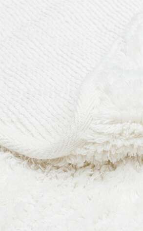 %100 Pamuk Yuvarlak Bebek ve Çocuk Odası Halısı Cotton Boon Plain Beyaz - 4