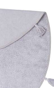 %100 Pamuk Yuvarlak Bebek ve Çocuk Odası Halısı Cotton Boon Plain Gri - 6