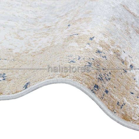 %100 Viskon İpek Dokulu Lüks Halı 04 Krem Gri - 4