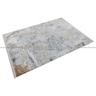 %100 Viskon İpek Dokulu Lüks Halı 04 Sarı Gri (3)