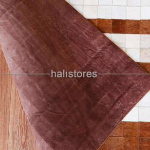 Açık Kahve-Krem Deri Patchwork Halı (6)