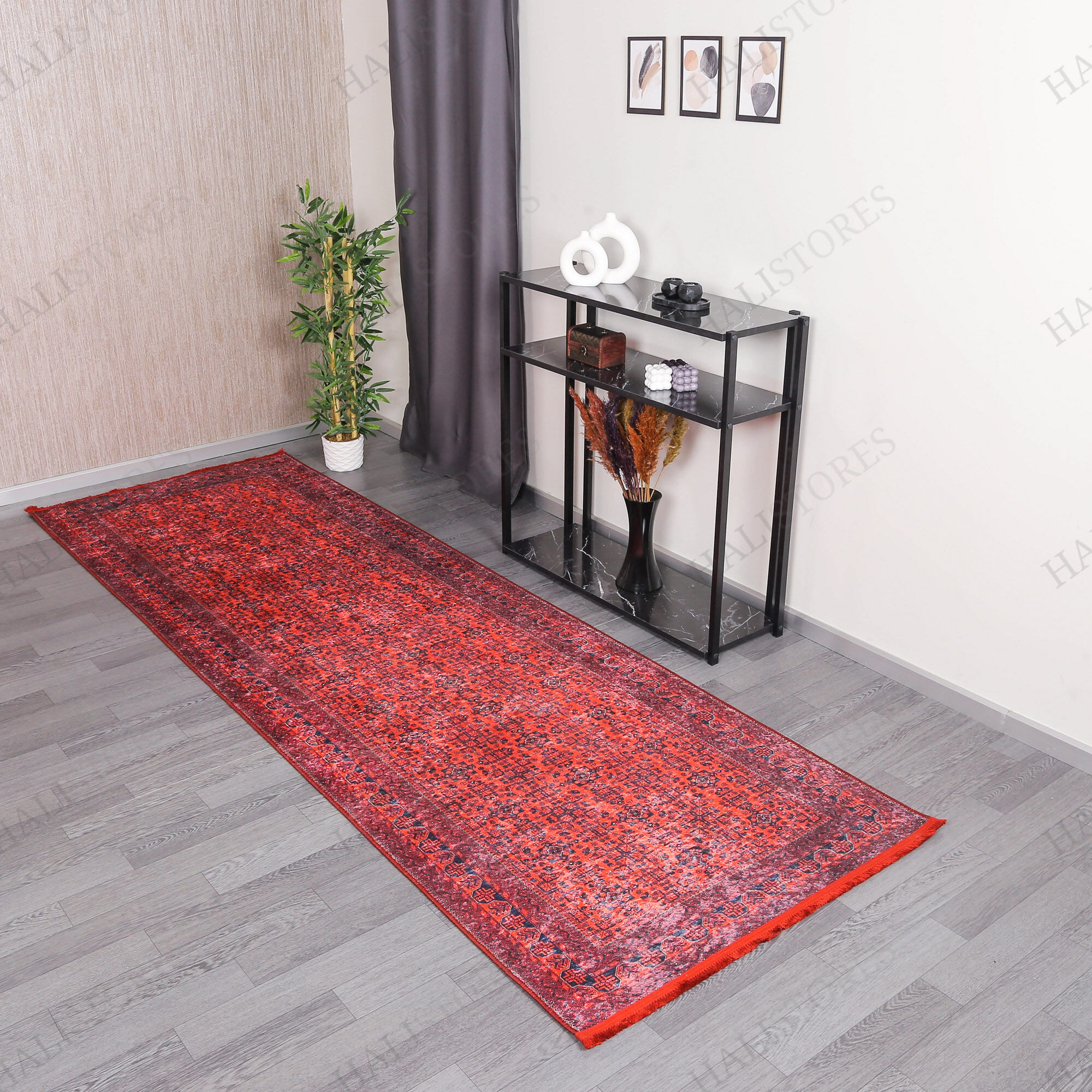 Afgan Bordo Yolluk Halı Zen 036