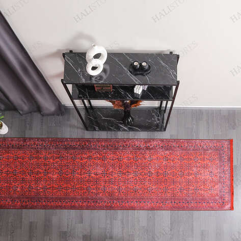 Afgan Bordo Yolluk Halı Zen 036 - 3