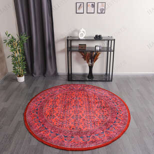 Afgan Bordo Yuvarlak Halı Zen 036 (1)