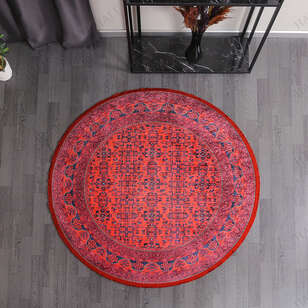 Afgan Bordo Yuvarlak Halı Zen 036 (2)