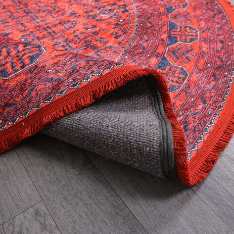 Afgan Bordo Yuvarlak Halı Zen 036 - 4