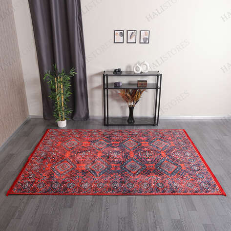 Afgan Desenli Bordo Halı Zen 947 - 1