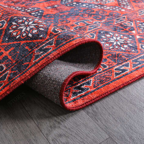 Afgan Desenli Bordo Halı Zen 947 - 4