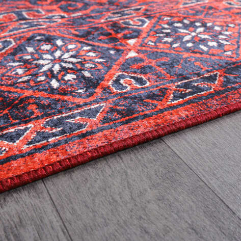 Afgan Desenli Bordo Halı Zen 947 - 5