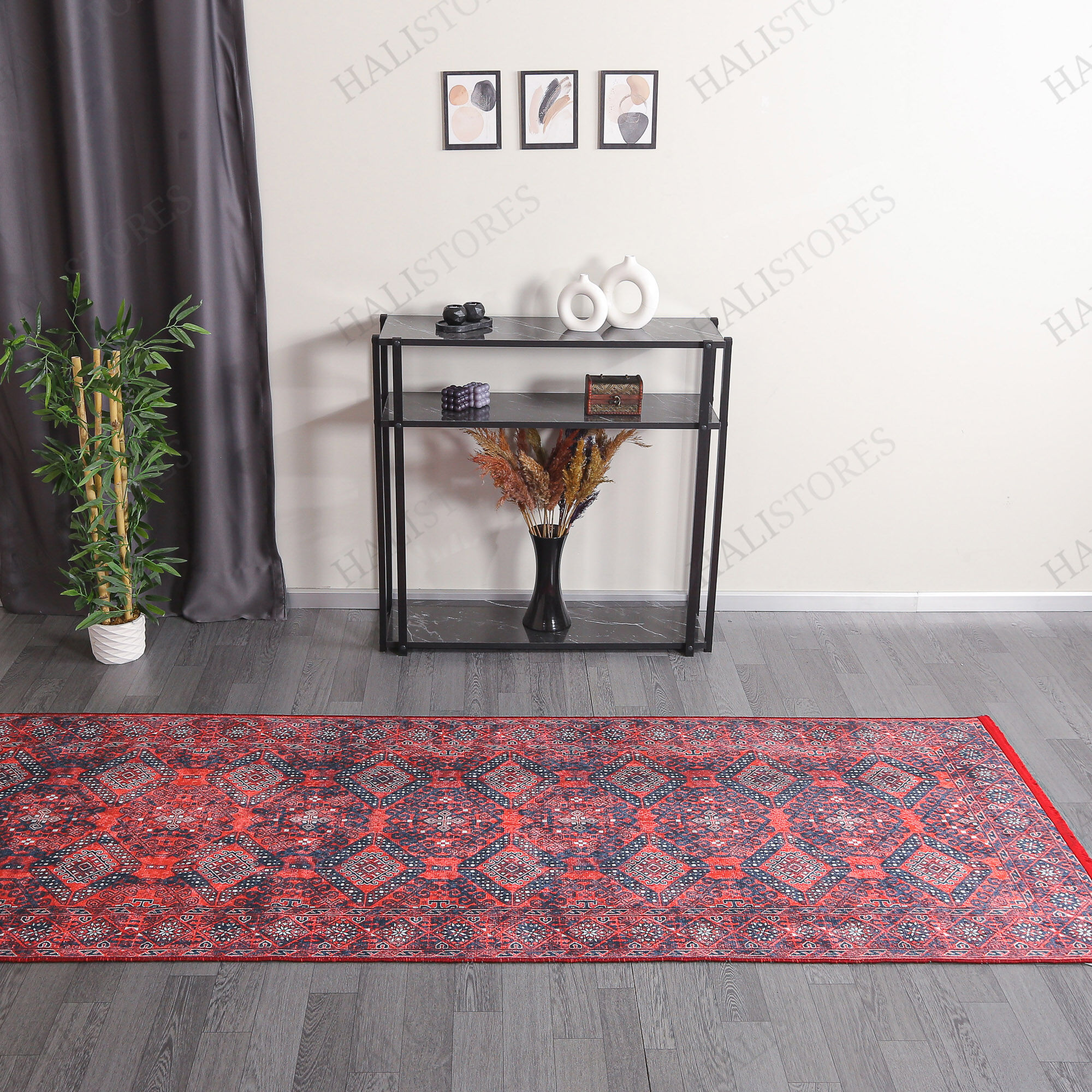Afgan Desenli Bordo Yolluk Halı Zen 947