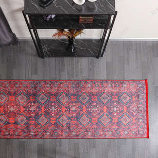 Afgan Desenli Bordo Yolluk Halı Zen 947 (1)