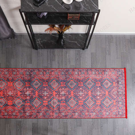 Afgan Desenli Bordo Yolluk Halı Zen 947 - 2