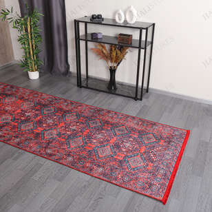 Afgan Desenli Bordo Yolluk Halı Zen 947 (3)
