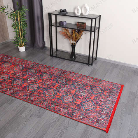 Afgan Desenli Bordo Yolluk Halı Zen 947 - 3